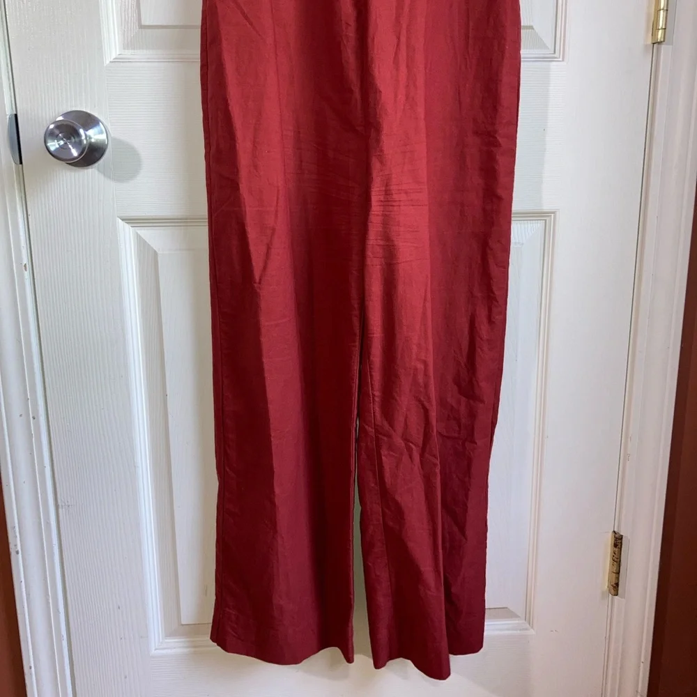 MNG Romper Jumpsuit Short Sleeve V Neck Rust Red sz XSmall - Picture 4 of 7